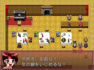 剣士アランと出会いの物語のゲーム画面「顔グラはたくさん作っています。」