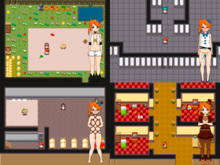 迷子の少女と痴女の世界のゲーム画面「主人公用のコスチュームも複数」