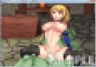 「素人処女騎士エミリア・グレイは敗北を知りたい」体験版ver3.1のゲーム画面「開発支援版Ver3.0では異種姦全編に加え新スチルが楽しめます。」