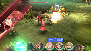 女神コネクトXのゲーム画面「見応えのある戦闘シーン」