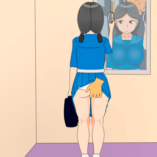 大人しそうなJKを痴漢のゲーム画面「パンツの中まで指が入っても知らんぷり」