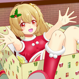 クリスマスフランちゃんブロック崩しのゲーム画面「サンタ服のフランちゃん。プレゼントはわ・た・し！？」