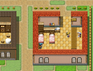 百合レズビアンナイトのゲーム画面「スタートする町」