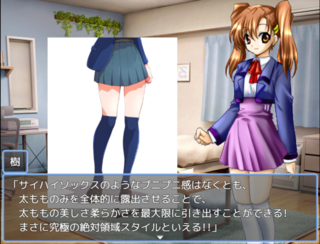 笑顔Rのゲーム画面「絶対領域講義(ただし自論)ありwww」