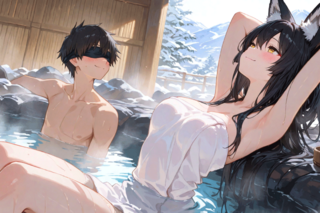 ごんぎつねさんにおねがいっ!(体験版)のゲーム画面「温泉」