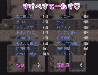 完堕ち？ふたなり！トラップダンジョン(体験版)のゲーム画面「エロステータスあり」