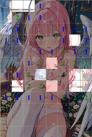 脱衣マインスイーパーのゲーム画面「少しずつ服を脱がしていく脱衣マインスイーパー！」