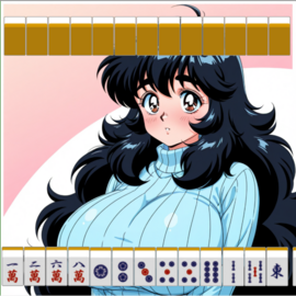レトロチックなお姉さんと麻雀の画像-大体こんな感じの画面