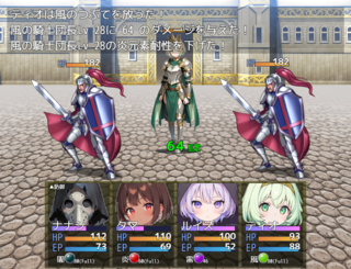 アルカワット聖訪記 フリー版のゲーム画面「元素反応を利用して強敵を打ち破ろう」