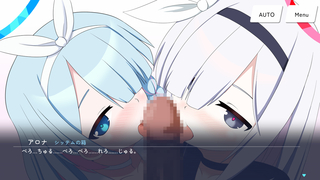 シャーレの特別当番withアロナ&プラナ（体験版）のゲーム画面「フェラシーン」