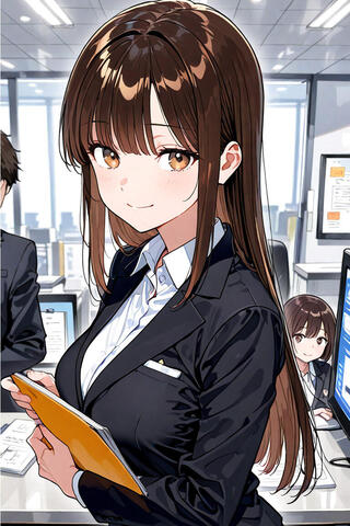 脱衣マインスイーパーのゲーム画面「追加キャラクター：黒髪OL」