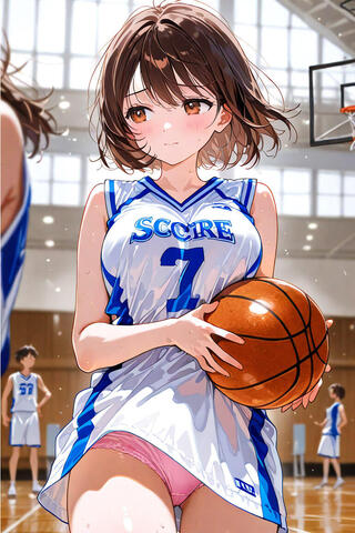 脱衣マインスイーパーのゲーム画面「追加キャラクター：バスケ少女」