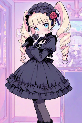 ゆめかわ脱衣神経衰弱のゲーム画面「脱衣可能キャラクター：カラオケ少女」