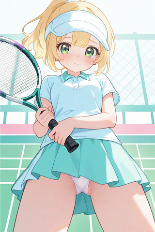 ゆめかわ脱衣神経衰弱のゲーム画面「脱衣可能キャラクター：テニス少女」