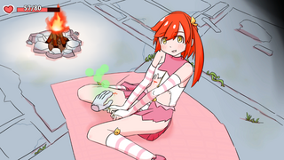 魔法少女は冒険者になる【体験版】のゲーム画面「おさわりH（ヒール）システム」