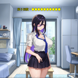 Ren'pyで作ったおさわりゲーム1.4の画像-おさわりモード。アイテムとおさわり個所でセリフが変わります。