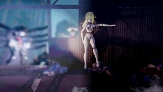 アゼルエッチな潮吹きマシンガールのゲーム画面「荒野には恐るべき敵　機械生命体がうろついている　人類に抗う事は出来ない、マシンガールが唯一対抗できる存在」