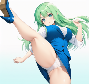 キックでパンチラ!