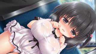 おさわりHシミュレーター　体験版1.63のゲーム画面「新ヒロインあゆみちゃん　この子を中心にシーンを作っていきたい。」