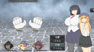 アルカナディアのゲーム画面「戦闘はシンプルなコマンドバトルです。」
