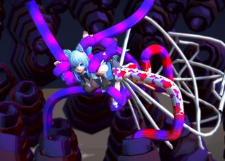 触手タップのゲーム画面「ポイントをためて大量射精」