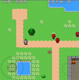 コインを集めて即落ち作品　アクションＲＰＧのゲーム画面「ゲームスタート直後の画面です」