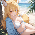 狐っ娘な彼女と脱衣詰将棋～海デート編～【体験版】のイメージ